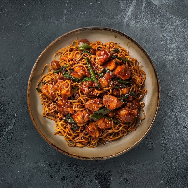 Chicken Schezwan Noodles.