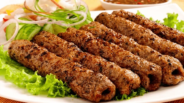 Lamb Seekh Kebab.