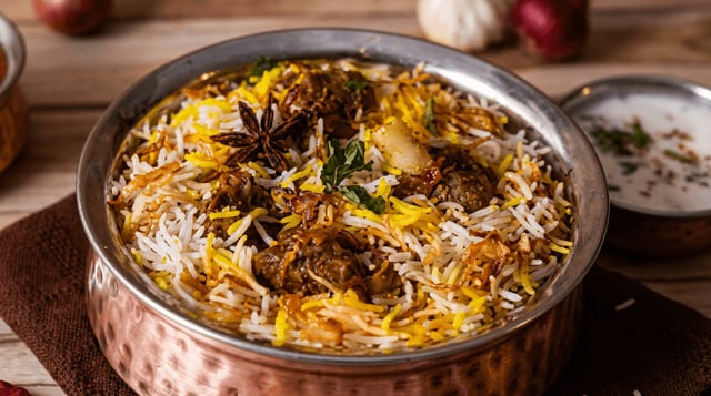 Goat Dum Biryani.
